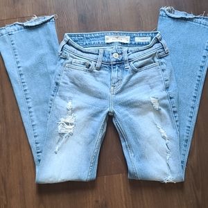 Hollister ripped bootcut jeans